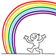 figur unter regenbogen