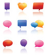 set of glossy icons with shadow
