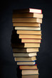Pile of books on a black background Pile of books on a black background