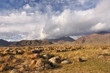 Boulders in Kyrgyz mountains and perfect clouds Boulders in Kyrgyz mountains and perfect clouds