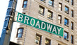 Famous broadway street signs in downtown New York Famous broadway street signs in downtown New York