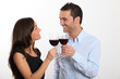 Couple tasting red wine