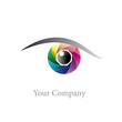Logo rainbow eye, iris (vector)