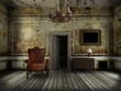 Illustration: old chair in the old room old chair in the old room
