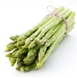 Sheaf of asparagus on a white background.