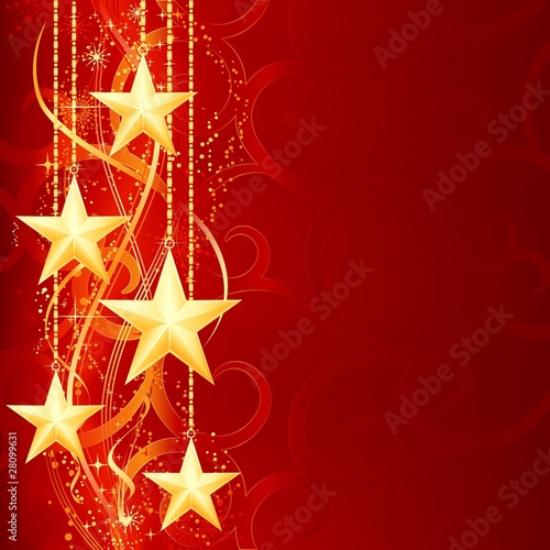 Vector: Red golden Christmas stars Red golden Christmas stars