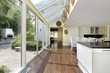 Kitchen with patio view