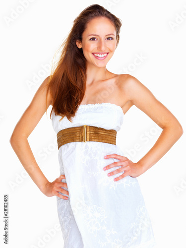 Photo: Sensual woman in white dress Sensual woman in white dress