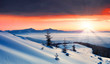 Dawn in mountains