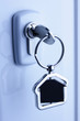 Photo: lock and key with metal house figure lock and key with metal house figure