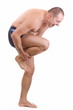 Man having pain in his leg Man having pain in his leg