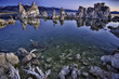 Ancient formations of tufa rocks at Mono Lake in California.