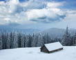 Winter landscape in mountains
