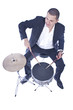 Drummer playing a hi hat and snare drum