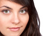 Portrait of beautiful  woman, on white background