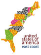 usa east coast - hi detailed map