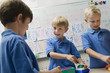 Elementary Students Assembling Toys