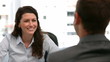 Businesswoman during an interview with a businessman
