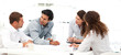 Four engineers discussing about a new project