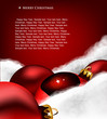 Xmas greeting card. Christmas toy on Cotton wool