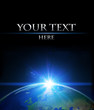 Planet earth with sunrise in space Planet earth with sunrise in space