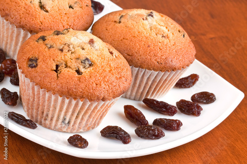 Photo: Muffins on a white plate Muffins on a white plate