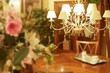 Baroque italian chandelier wooden livingroom