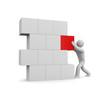 Person build wall. Image contain clipping path Person build wall. Image contain clipping path