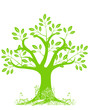 Abstract Tree Silhouette with Leaves and Vines Abstract Tree Silhouette with Leaves and Vines