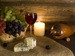 Red wine , cheese and grapes
