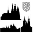 famous landmarks of Prague - vector