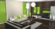 3d wohnzimmer grün