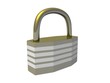 Iron padlock 3d illustration