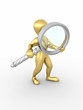 Searching. Men with loupe.