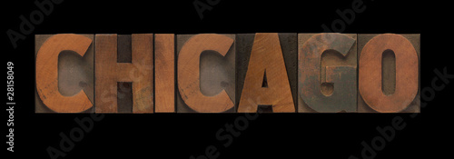 Photo: Chicago in old letterpress wood type Chicago in old letterpress wood type