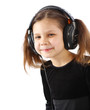 Little girl with headphones