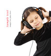 Little girl with headphones