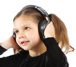 Little girl with headphones