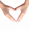 Female hand in the shape of a heart