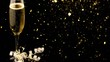 champagne glass and sparkles