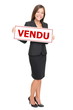 Real estate French sold sign - affiche vendu