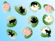 frogs on flowers - vector frogs on flowers - vector
