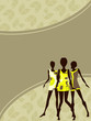 Vertical 1960's retro banner in light colors