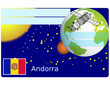 Andorra business card globe national emblem Andorra business card globe national emblem