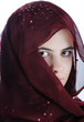 Arab teenager female isolated on a white background