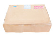 Cardboard Box Shipped Internationally From the UK, Stamps