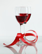 Glass of red wine on a white background and with soft shadow Glass of red wine on a white background and with soft shadow
