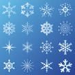 Schneeflocken und Eiskristalle