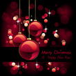 christmas background with baubles and defocused lights christmas background with baubles and defocused lights