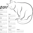 calendar 2011 with sleeping cat calendar 2011 with sleeping cat